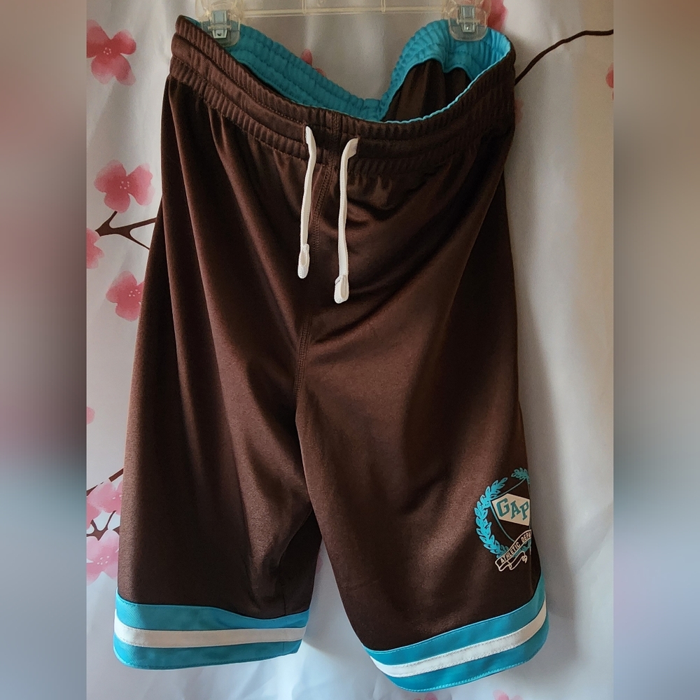 NWT GAP Kids Boy Brown Turquoise White Stripe Athletic Shorts Size XXL (14-16)